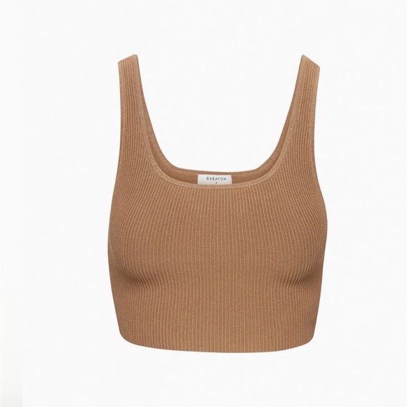 Aritzia Sculpt Knit Squareneck Cropped Tank in Saville Size M - Picture 2 of 3